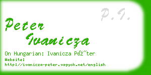 peter ivanicza business card